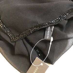 Kenneth Cole Black Beaded Scarf